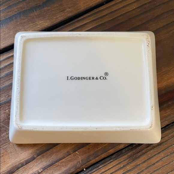 White L. Godinger & Co.Trinket Dish with Blue Trim - Picture 3 of 4